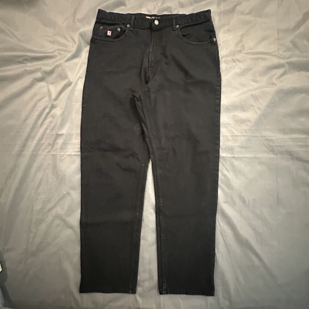 Vintage Chaps Ralph Lauren Jeans Mens 36x32 Straight Fit 90's Y2K Black Slacks